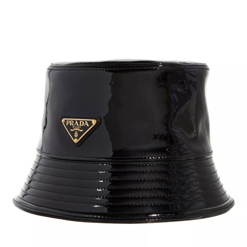 Prada Leather Bucket Hat Black Fischerhut