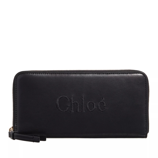 Chloé Long Wallet  Black Portemonnaie mit Zip-Around-Reißverschluss