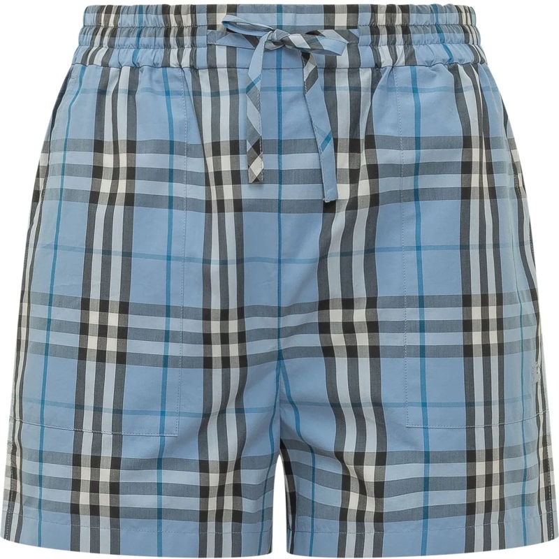 Burberry Shorts Shorts Evelyn a Quadri con Laccio hellblau