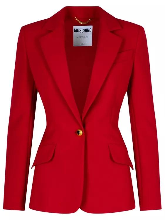 Moschino - Burgundy Polyester Blend Blazer - Größe 40 - red