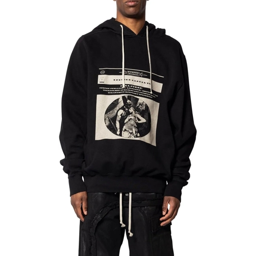 Rick Owens Sweatshirts OVERSIZED HOODIE BLACK/PEARL mehrfarbig