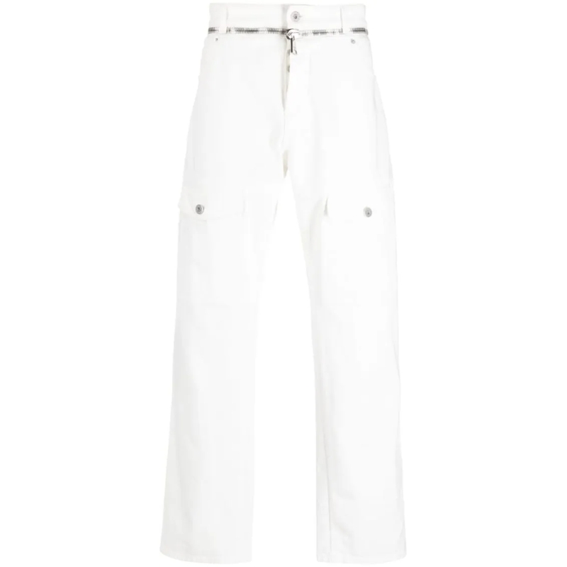 Balmain Jeans Zip-Detail Straight-Leg Jeans With Mid-Rise Waist White