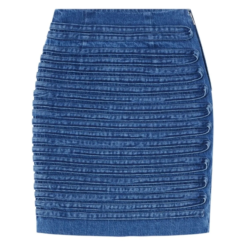 Versace Spijkerrok High-Waisted Indigo Blue Denim Skirt Blue