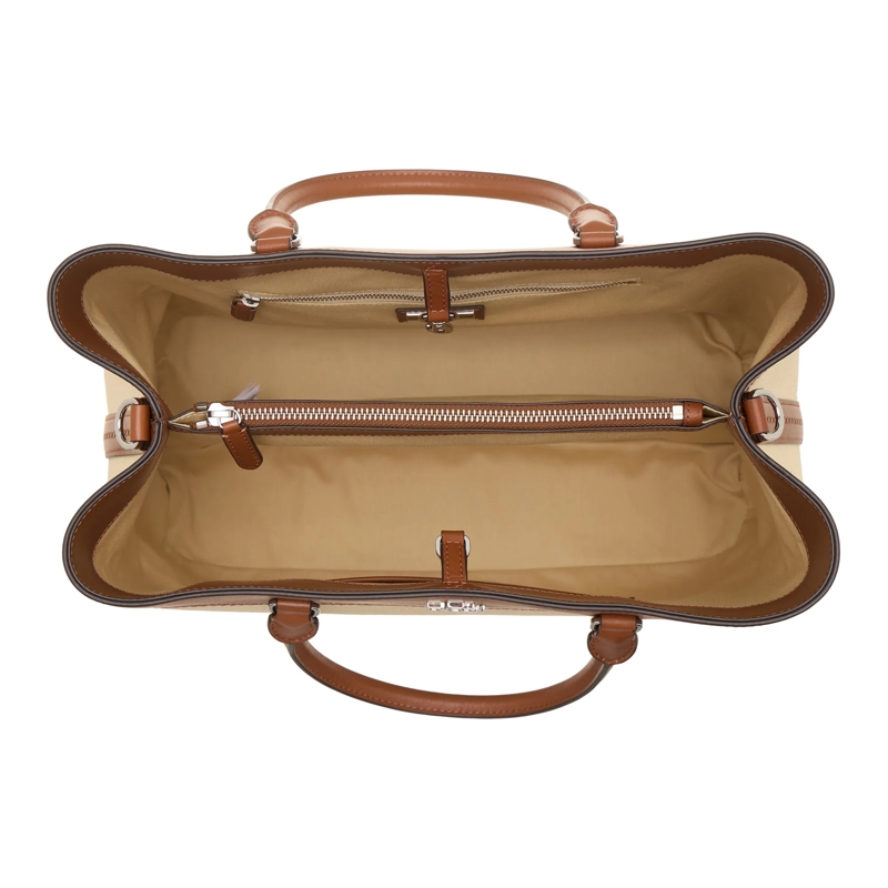 Lauren Ralph Lauren Shopper Marcy 36 Satchel Large Light Natural/Lauren Tan (Image 5)