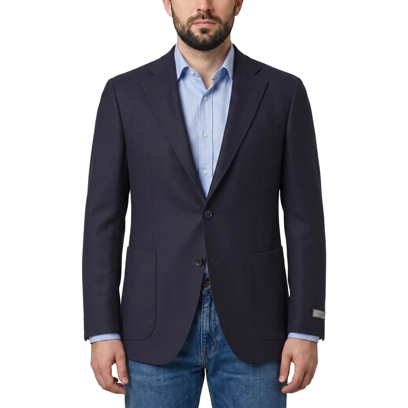 Canali Anzugjacke Sakko mit Kaschmir & Seide blau(Image 2)