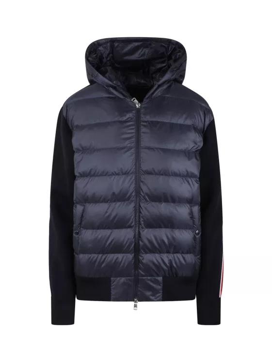 Moncler - Padded Wool Hoodie - Größe S - blue