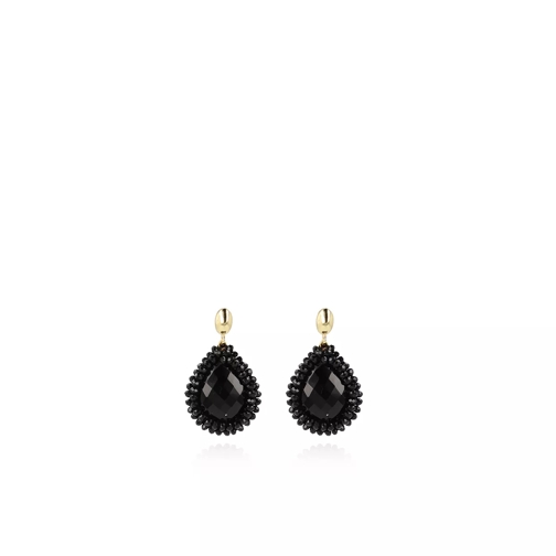 LOTT.gioielli Earrings Glassberry Filled Drop Small Black Gold Ohrhänger
