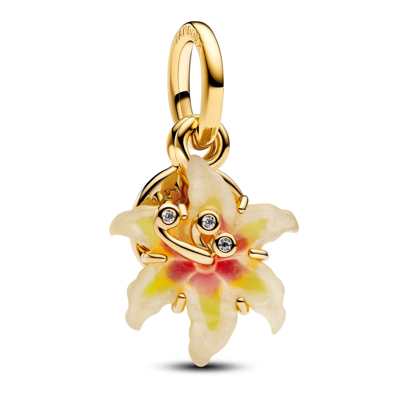 Pandora Anhänger Disneys Rapunzel Blume Glow-in-the-Dark 14 Karat gold