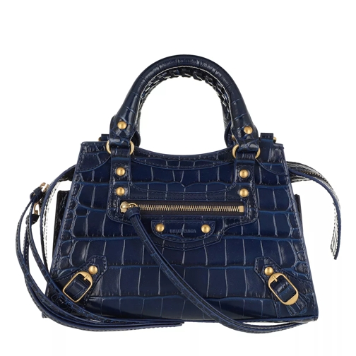 Balenciaga Neo Classic Mini Top Handle Bag Leather Blue Satchel