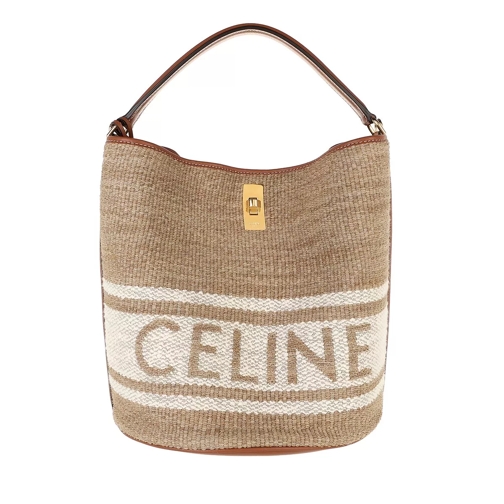 Celine Logo Basket Bag Beige/Tan Bucket Bag
