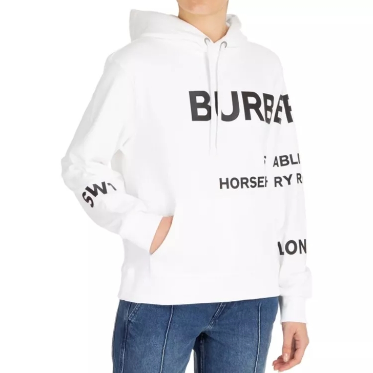 Burberry Logo Hooded Sweatshirt White | fashionette
