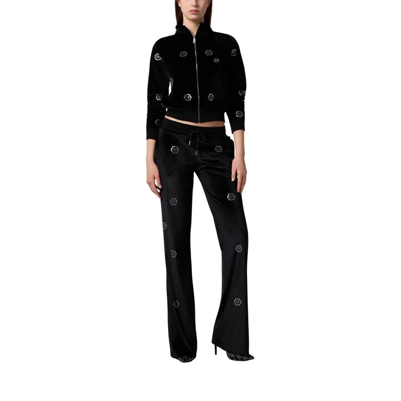 Philipp Plein Blouson Chenille Tracksuit Jacket Mini Monogram Crystal Mo schwarz(Image 4)