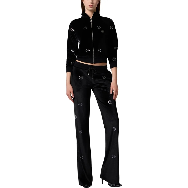 Philipp Plein Daunenjacke Chenille Tracksuit Jacket Mini Monogram Crystal Mo schwarz(Image 4)