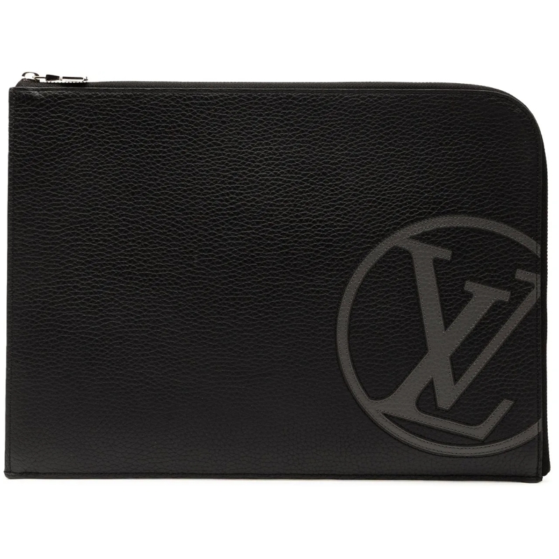 Louis Vuitton Clutch Taurillon Initials Circle Pochette Jour GM schwarz