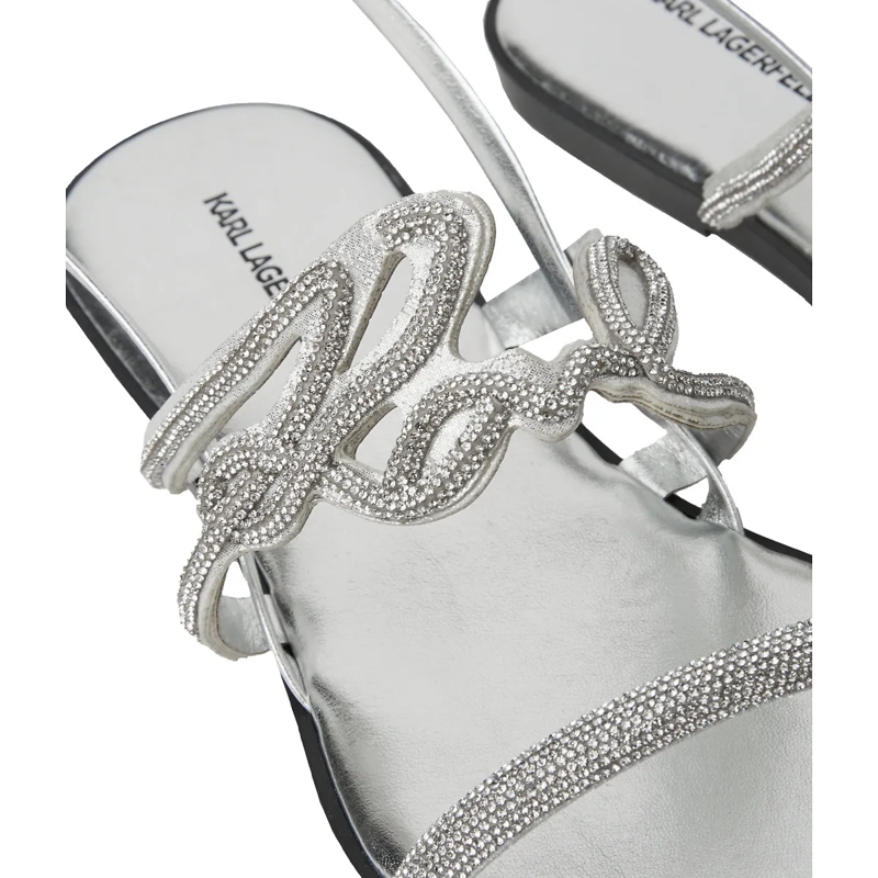 Karl Lagerfeld Sandalen Olympia Karl Signia Slide Heavy Glitter Silver(Image 5)