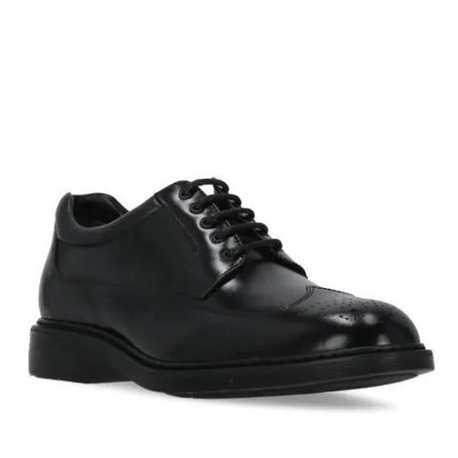 Hogan Smooth Leather Lace-Up Shoes Black Chaussures à lacets