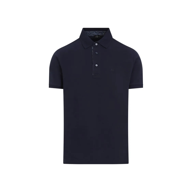 Etro Polo shirt Classic Black Polo T-Shirt Blue