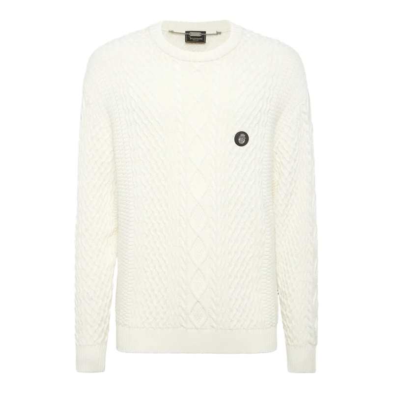 BILLIONAIRE  Pullover Rundhalsausschnitt Ls Love weiss