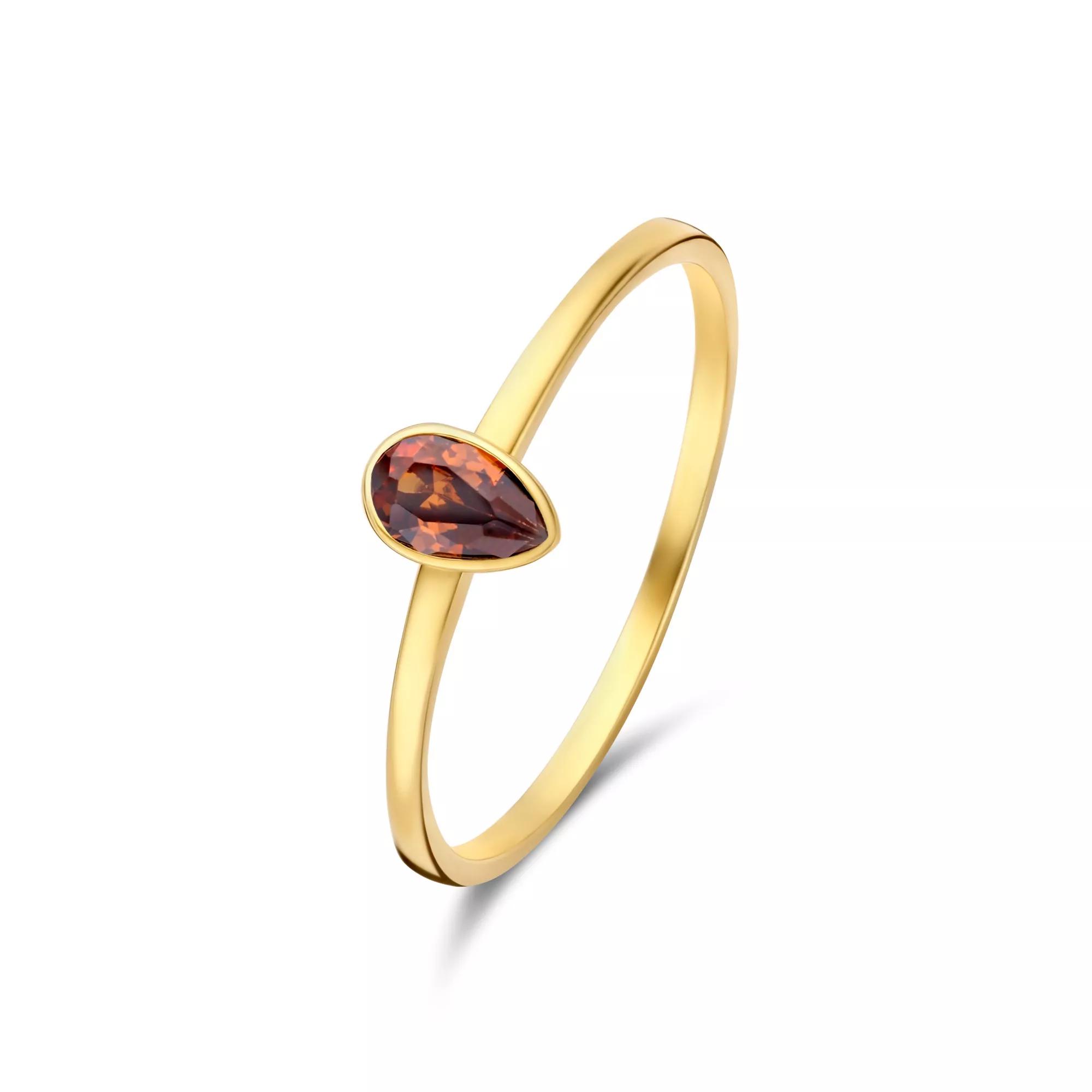 Isabel Bernard Ring - Isabel Bernard damen Ring 585 Gold IB330084-48 - Gr. 48 - in Braun - für Damen