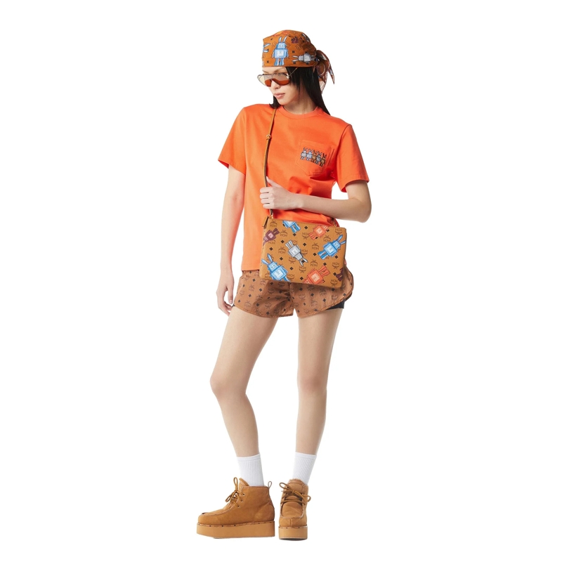 MCM Pochette Aren Visetos Flat Pouch Med Co Cognac(Image 5)