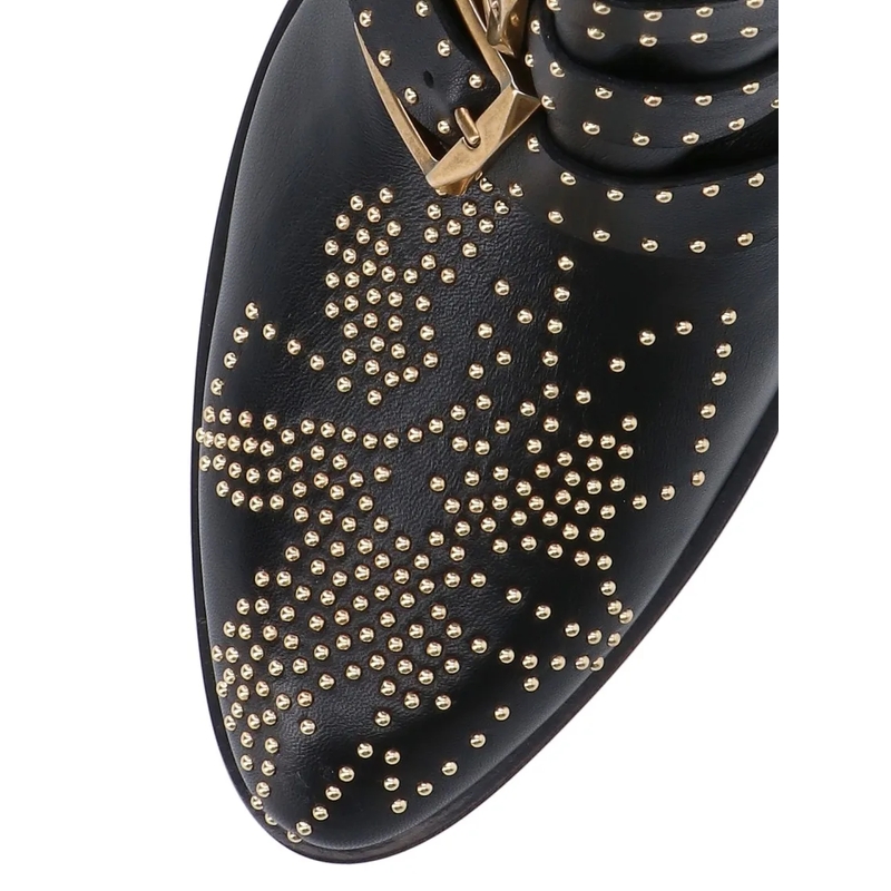 Chloé Stiefel Susanna Leather Studs Boots Black/Gold(Image 7)