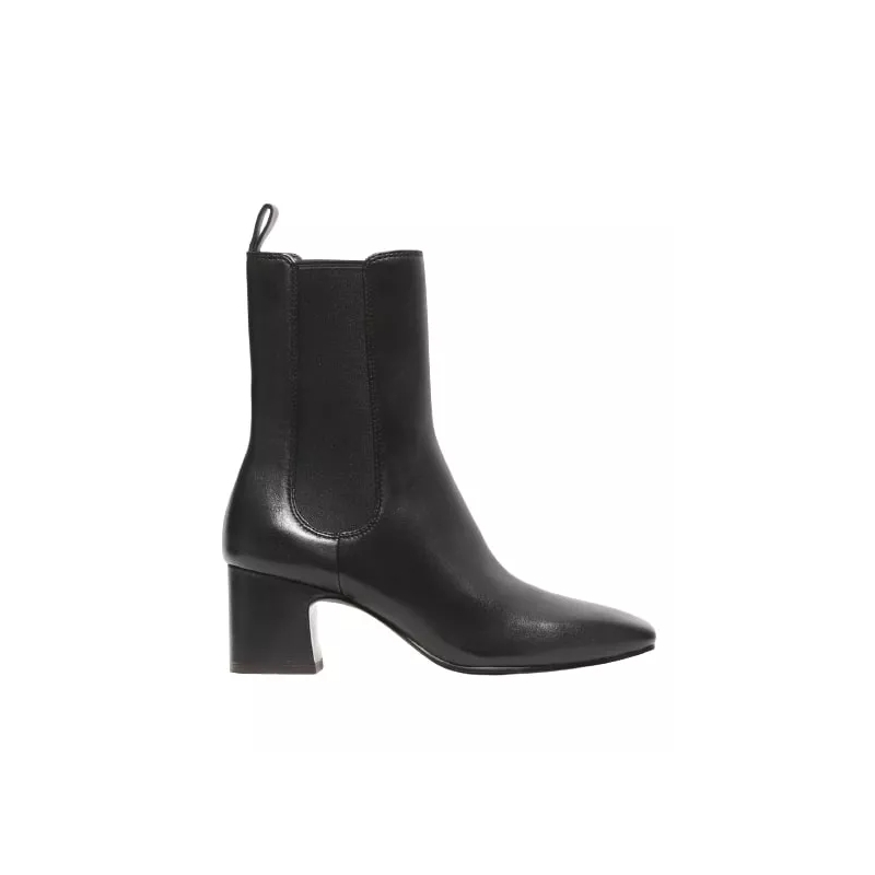 Ash Bottines Ankle Boot In Soft Black Nappa With Side Elastic Black