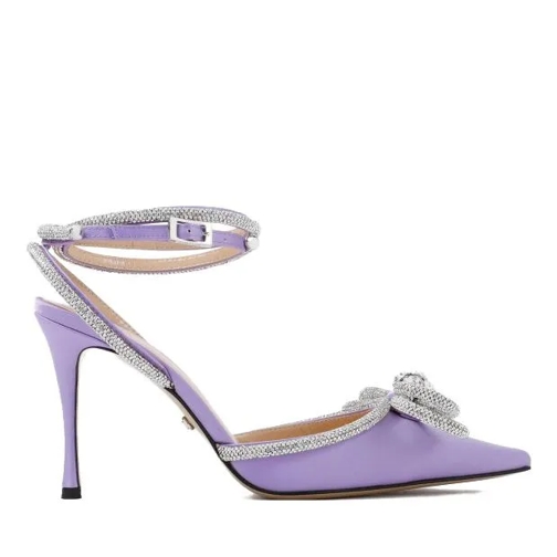 Mach&Mach Lavender Satin Double Bow High Heels Pumps Purple Pump