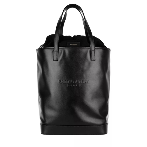 Saint Laurent Teddy Shopping Bag Supple Leather Black Shoppingväska