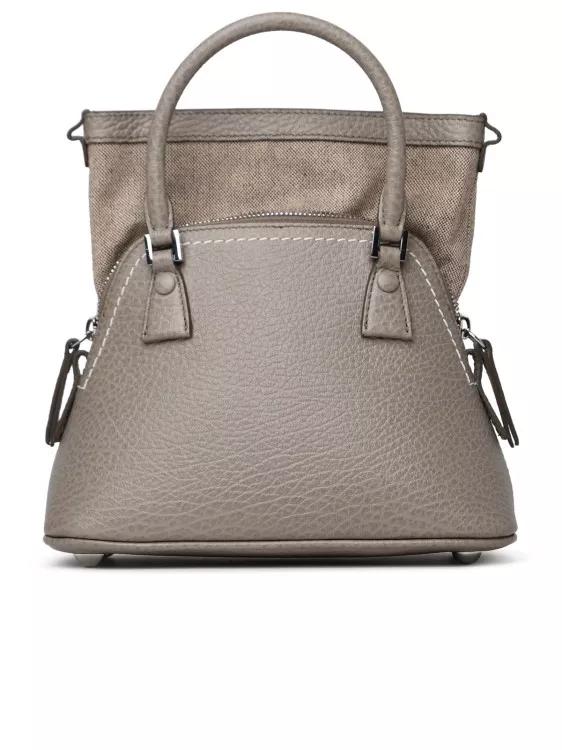 Maison Margiela Crossbody bags Micro '5Ac Classique' Bag In Dove-Gray Leather in grijs