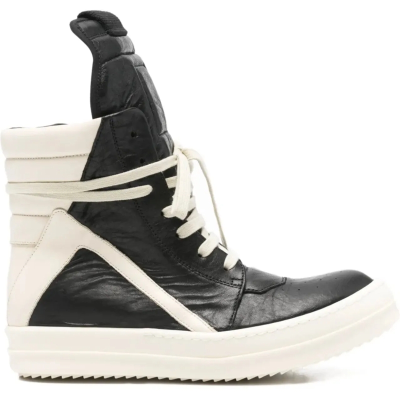 Rick Owens Low-Top-Sneaker Geobasket Black/milk/milk schwarz
