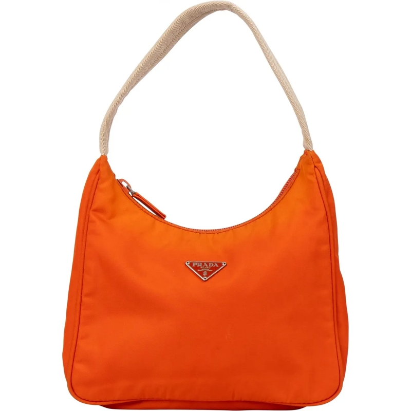 Prada Schultertasche Prada Orange Nylon Triangle Vintage Re-Edition Han mehrfarbig