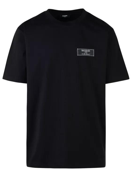 Balmain - Black Cotton T-Shirt - Größe M - black