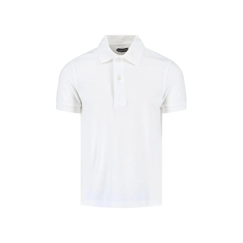 Tom Ford Polohemd Classic Minimalist White T-Shirt With Crew Necklin White