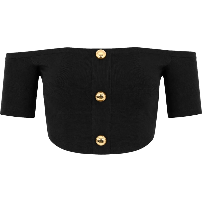 Elisabetta Franchi T-Shirt Top Nero schwarz