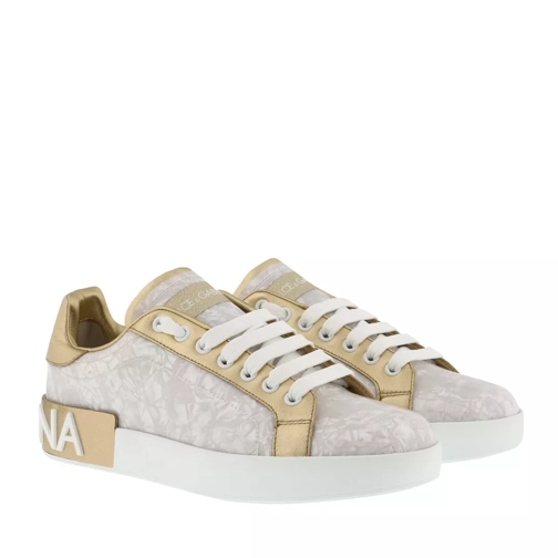 Dolce&Gabbana Portofino Sneakers Mother-of-Pearl Print Leather White Low-Top Sneaker