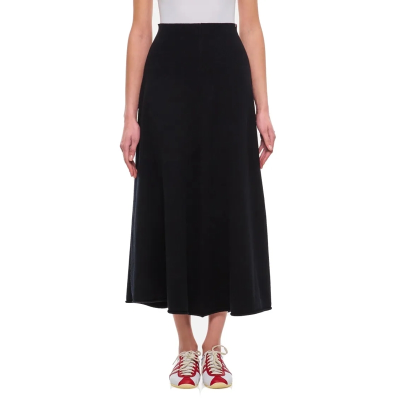 Extreme Cashmere Midirok Ease Cashmere Stretch 2.26 Skirt Black