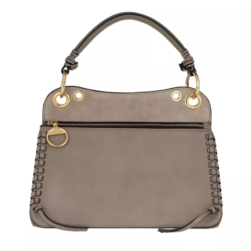 See By Chloé Whipstitch Panelled Tote Bag Leather Motty Grey Sporta