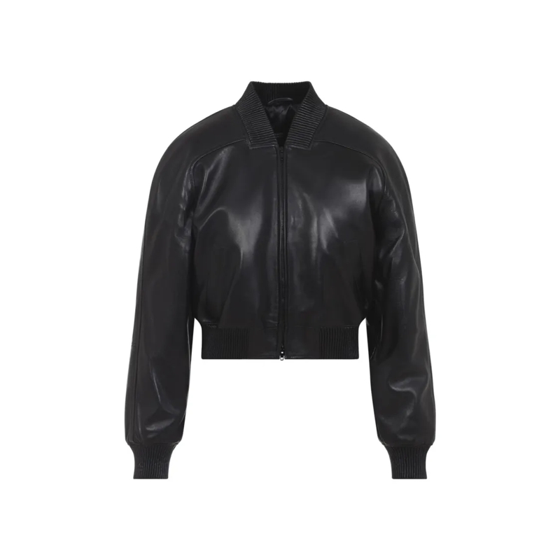 PHOEBE PHILO Veste en cuir Smooth Lamb Leather Tailored Jacket With Cropped F Black