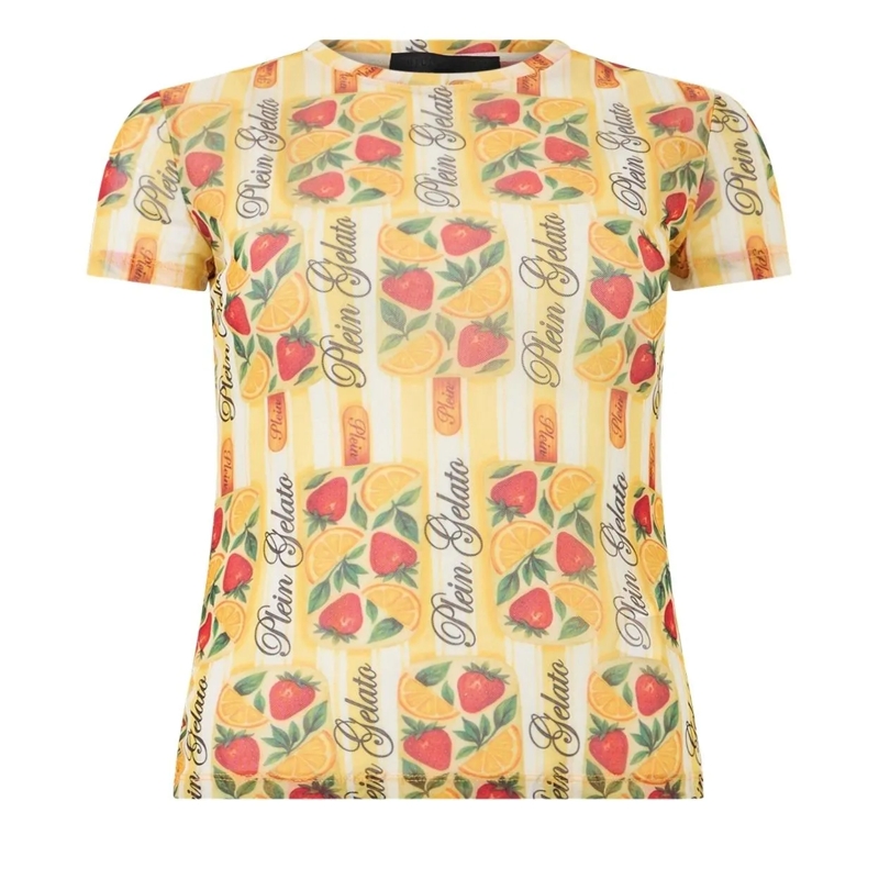 Philipp Plein T-Shirt Tulle Sexy Pure Fit T-Shirt Gelato gelb