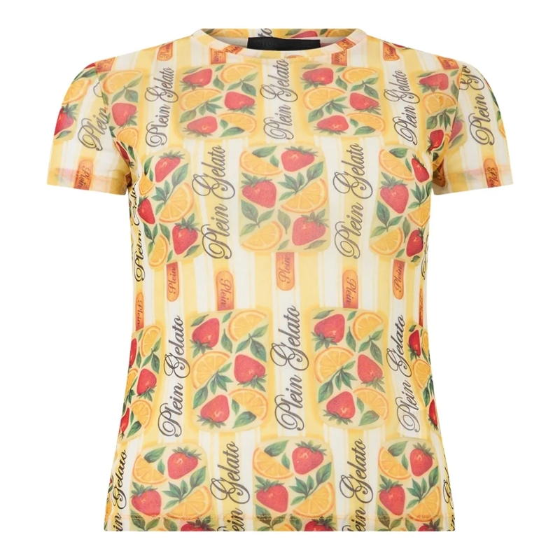 Philipp Plein T-Shirt Tulle Sexy Pure Fit T-Shirt Gelato gelb