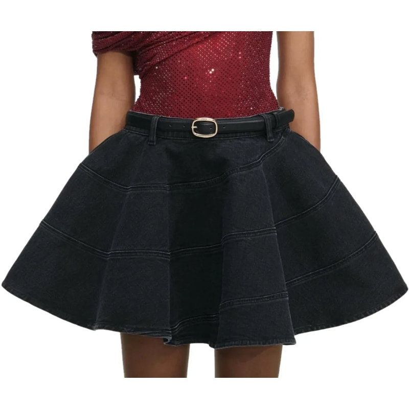 Self Portrait Midirock Skirts Black schwarz
