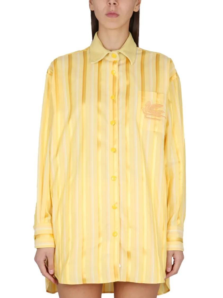 Thumbnail - Etro - Silk Blend Shirt - Größe 40 - gelb