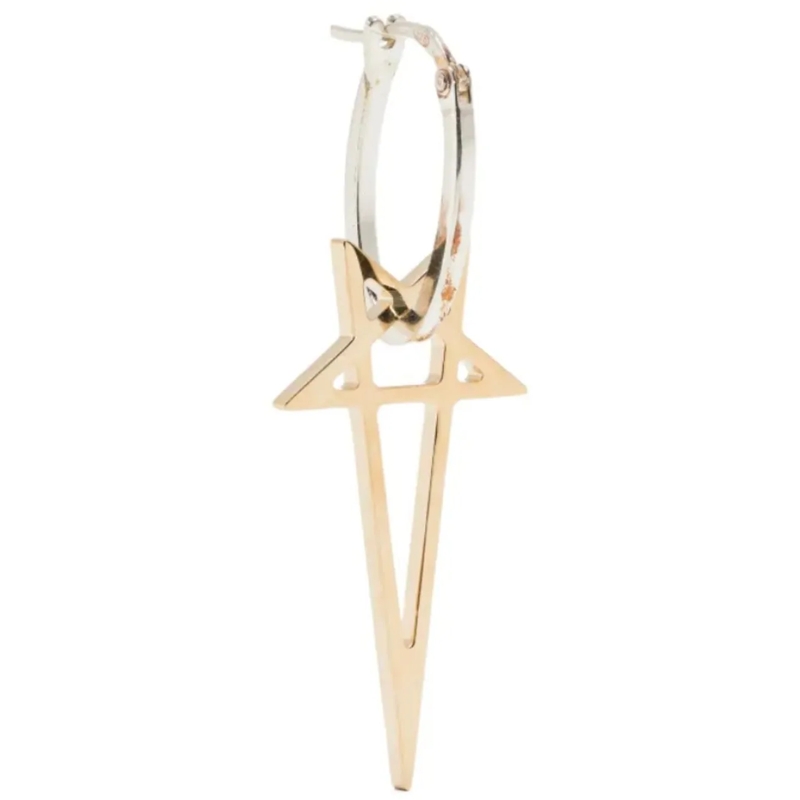 Rick Owens Créoles Pentagram Earring Gold/silver mehrfarbig