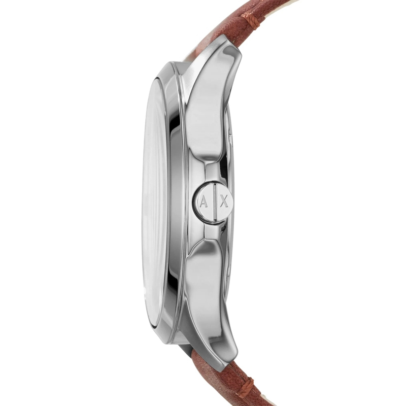 Armani Exchange Automatikuhr Armani Exchange Three-Hand Date Brown Leather Watc Brown(Image 8)