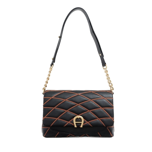 AIGNER Sac à bandoulière Topstitch Black