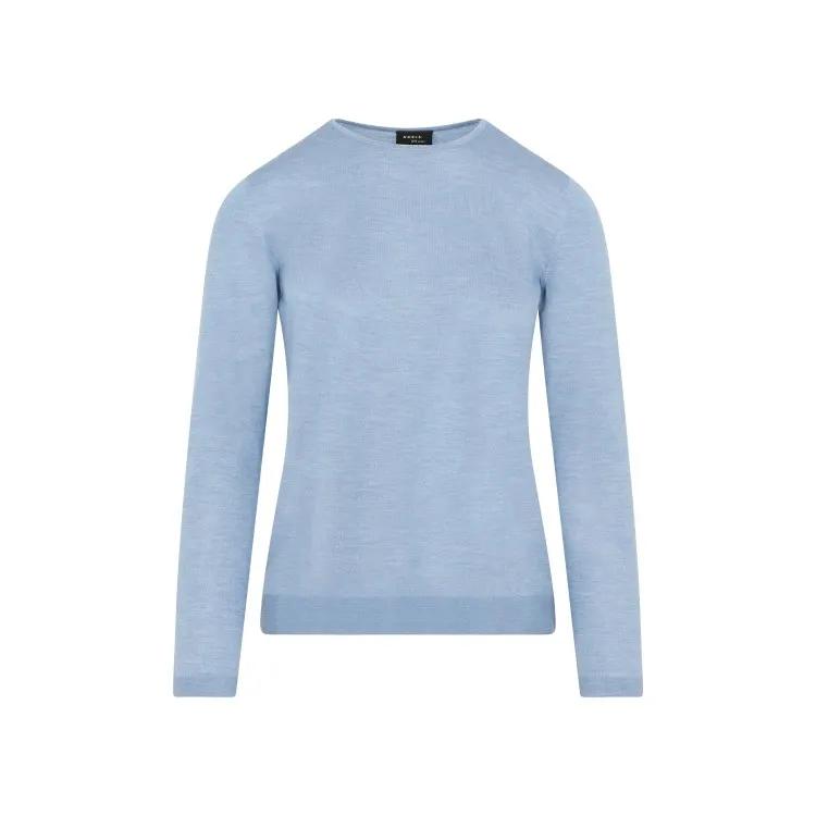 Akris - Light Denim Cashmere And Silk Sweater - Größe 40 - blau