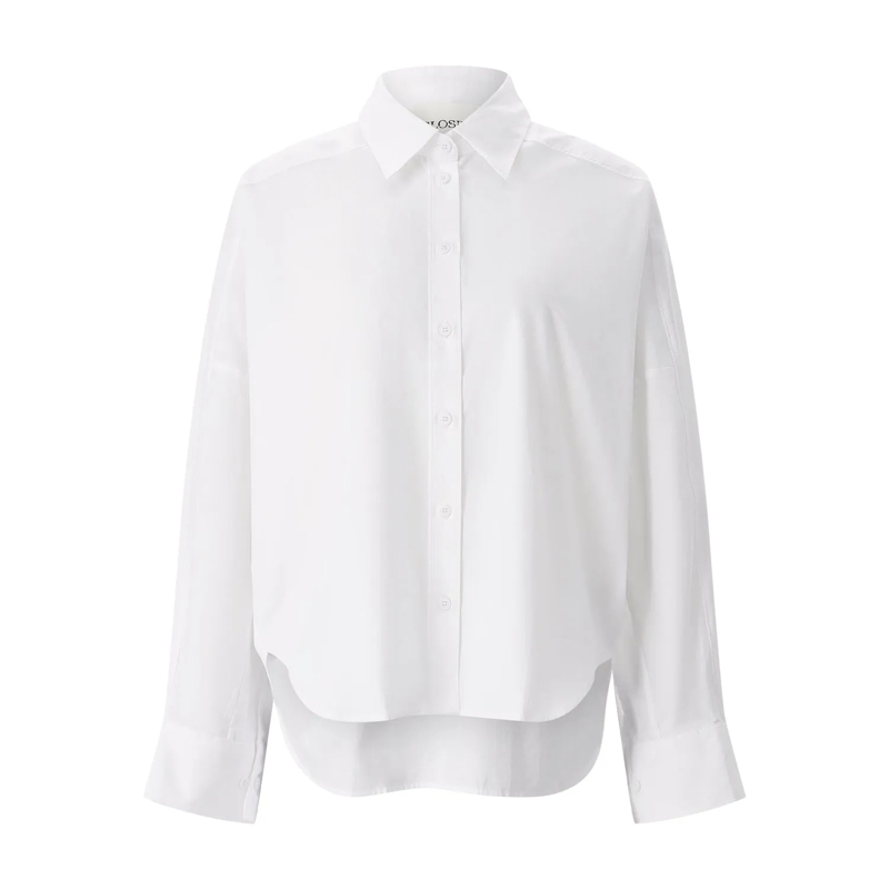Closed Bluse Hemdbluse aus Baumwolle weiß