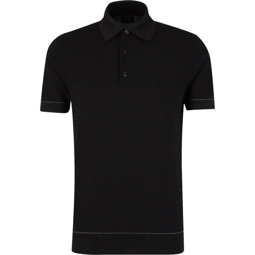 Brioni T-shirts Sea Island Pique Polo schwarz