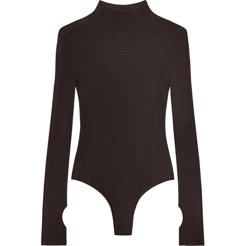 Courrèges Sweatshirts Ribbed Knit Body Top schwarz