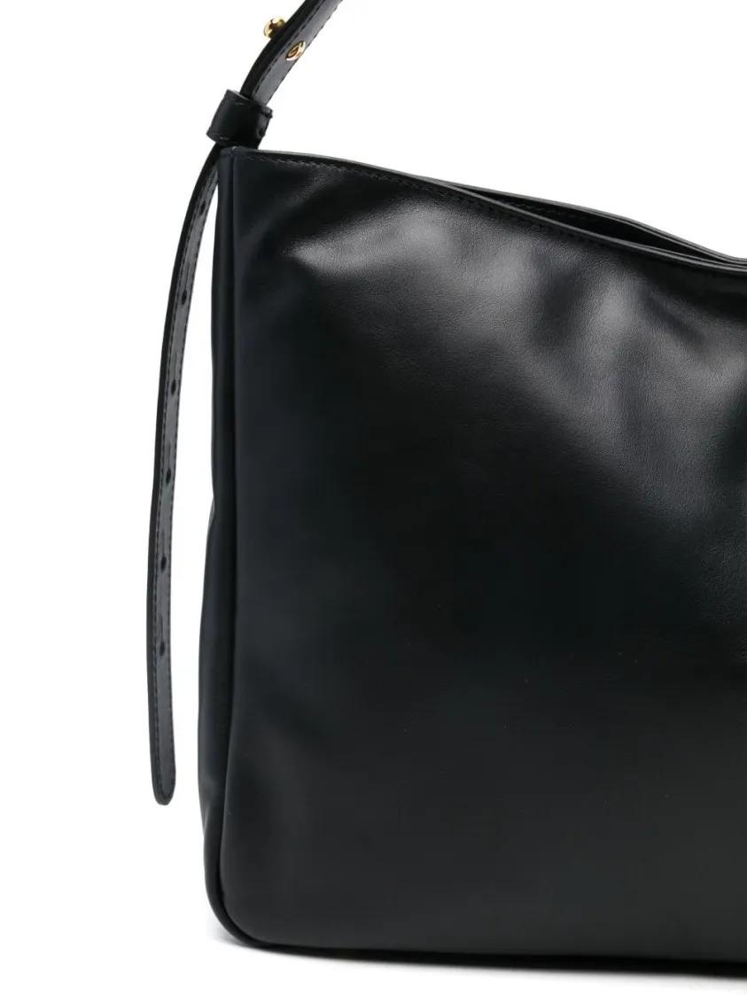 Furla Hobo bags Black Calf Leather Shoulder Bag in zwart